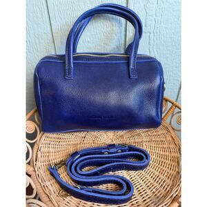 Portland Leather Goods Sloan Doctor Bag Cobalt Pebbled Full-Grain Leather